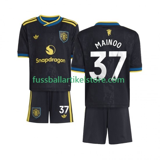 Manchester United Ausweichausrüstung Kobbie Mainoo 37 2025-2026 Kinder Set(Trikot und Hose) S/S