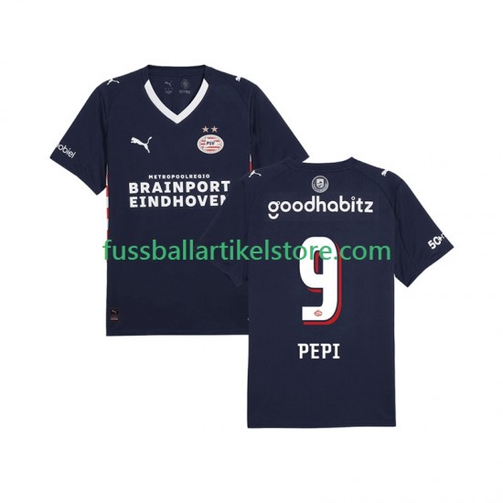 PSV Eindhoven Auswärtsausrüstung Ricardo Pepi 9 2025-2026 Herren Trikot S/S