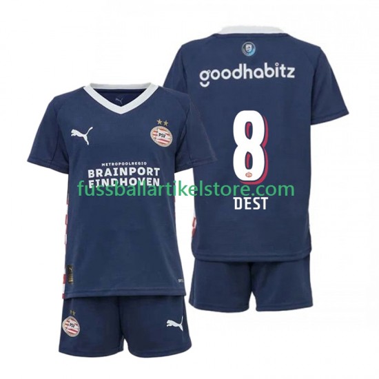 PSV Eindhoven Auswärtsausrüstung Sergino Dest 8 2025-2026 Kinder Set(Trikot und Hose) S/S