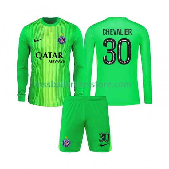 Paris Saint-Germain Auswärtsausrüstung Torwart Lucas Chevalier 30 2025-2026 Kinder Set(Trikot und Hose) L/S
