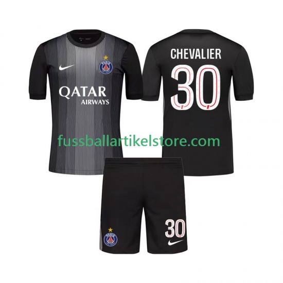 Paris Saint-Germain Heimausrüstung Torwart Lucas Chevalier 30 2025-2026 Kinder Set(Trikot und Hose) S/S