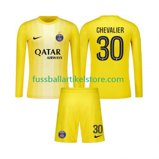 Paris Saint-Germain Ausweichausrüstung Torwart Lucas Chevalier 30 2025-2026 Kinder Set(Trikot und Hose) L/S