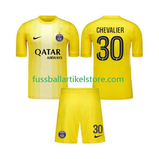 Paris Saint-Germain Ausweichausrüstung Torwart Lucas Chevalier 30 2025-2026 Kinder Set(Trikot und Hose) S/S