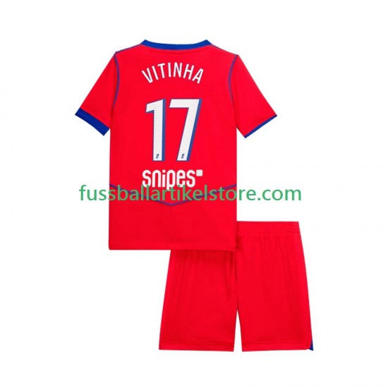Paris Saint-Germain Ausweichausrüstung Vitinha 17 2025-2026 Kinder Set(Trikot und Hose) S/S