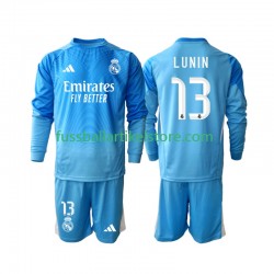 Real Madrid Heimausrüstung Torwart Andriy Lunin 13 2025-2026 Kinder Set(Trikot und Hose) L/S