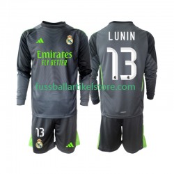 Real Madrid Ausweichausrüstung Torwart Andriy Lunin 13 2025-2026 Kinder Set(Trikot und Hose) L/S