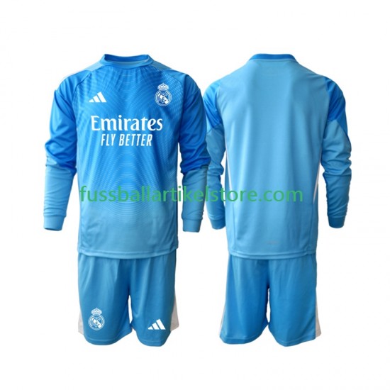 Real Madrid Heimausrüstung Torwart 2025-2026 Kinder Set(Trikot und Hose) L/S