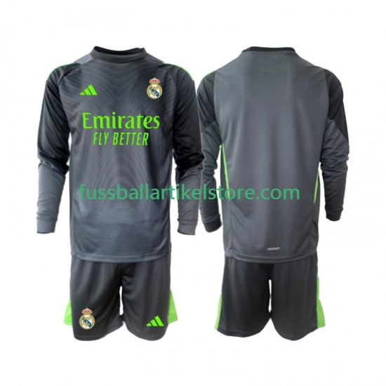 Real Madrid Ausweichausrüstung Torwart 2025-2026 Kinder Set(Trikot und Hose) L/S