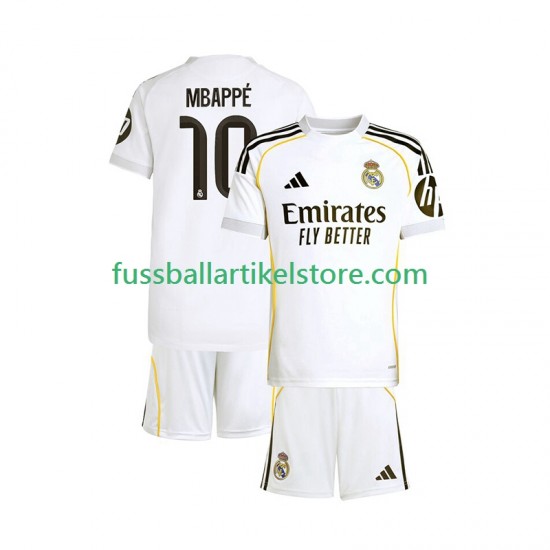 Real Madrid Heimausrüstung Mbappé Kylian 10 2025-2026 Kinder Set(Trikot und Hose) S/S