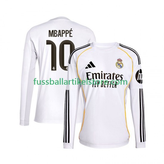 Real Madrid Heimausrüstung Mbappé Kylian 10 2025-2026 Herren Trikot L/S