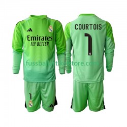 Real Madrid Auswärtsausrüstung Thibaut Courtois 1 2025-2026 Kinder Set(Trikot und Hose) L/S