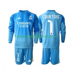 Real Madrid Heimausrüstung Thibaut Courtois 1 2025-2026 Kinder Set(Trikot und Hose) L/S
