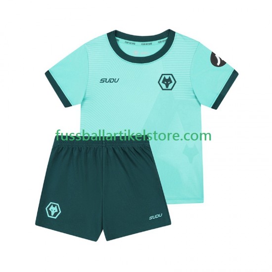 Wolverhampton Wanderers Auswärtsausrüstung 2025-2026 Kinder Set(Trikot und Hose) S/S