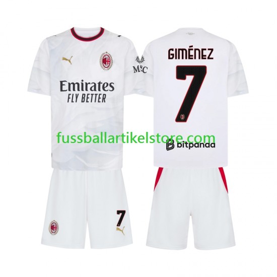 AC Mailand Auswärtsausrüstung Gimenez 7 2026-2027 Kinder Set(Trikot und Hose) S/S