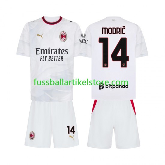 AC Mailand Auswärtsausrüstung Modrić Luka 14 2026-2027 Kinder Set(Trikot und Hose) S/S