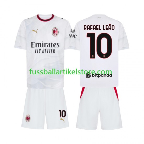 AC Mailand Auswärtsausrüstung Rafael Leao 10 2026-2027 Kinder Set(Trikot und Hose) S/S