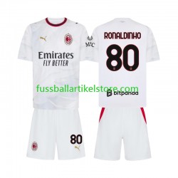 AC Mailand Auswärtsausrüstung Ronaldinho 80 2026-2027 Kinder Set(Trikot und Hose) S/S