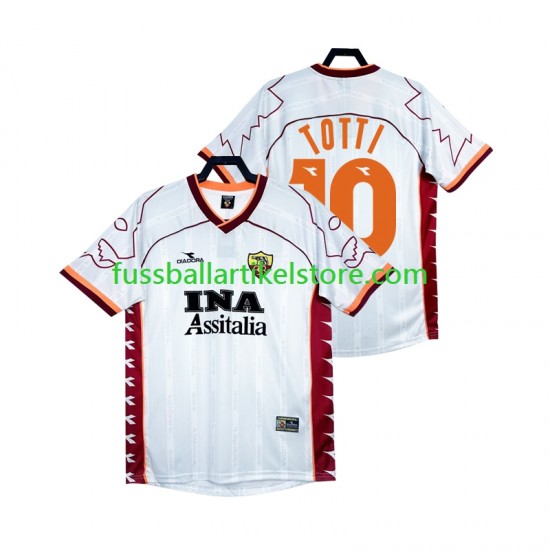 AS Rom Auswärtsausrüstung Totti 10 Retro 1999 2000 Herren Trikot S/S