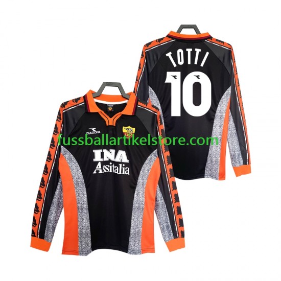 AS Rom Ausweichausrüstung Totti 10 Retro 1998 1999 Herren Trikot L/S