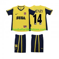 Arsenal Auswärtsausrüstung Thierry Henry 14 Retro 2000 2001 Kinder Set(Trikot und Hose) S/S