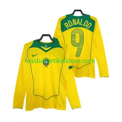 Brasilien Heimausrüstung RONALDO 9 Retro 2004 Herren Trikot L/S