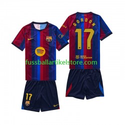 FC Barcelona Heimausrüstung Anthony Gordon 17 2026-2027 Kinder Set(Trikot und Hose) S/S