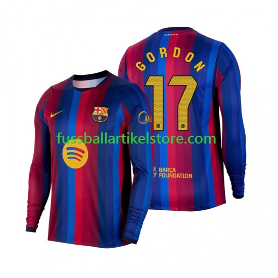 FC Barcelona Heimausrüstung Anthony Gordon 17 2026-2027 Herren Trikot L/S