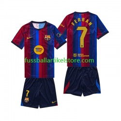 FC Barcelona Heimausrüstung Ferran Torres 7 2026-2027 Kinder Set(Trikot und Hose) S/S