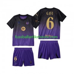 FC Barcelona Auswärtsausrüstung Gavi 6 2026-2027 Kinder Set(Trikot und Hose) S/S