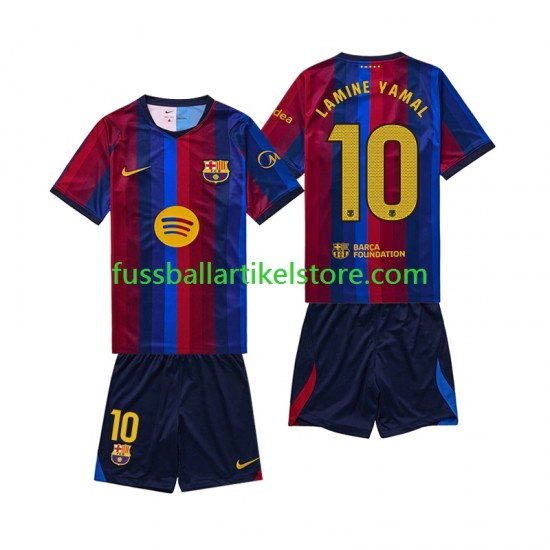 FC Barcelona Heimausrüstung Lamine Yamal 10 2026-2027 Kinder Set(Trikot und Hose) S/S