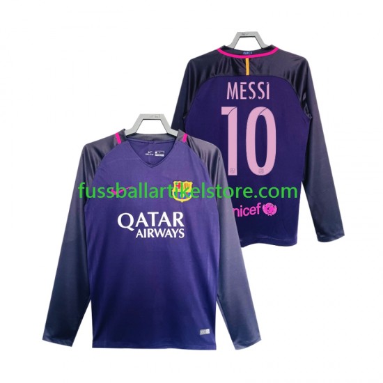 FC Barcelona Auswärtsausrüstung Lionel Messi 10 Retro 2016 2017 Herren Trikot L/S