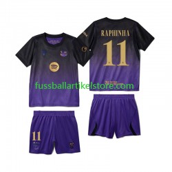 FC Barcelona Auswärtsausrüstung Raphinha 11 2026-2027 Kinder Set(Trikot und Hose) S/S