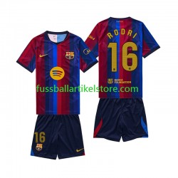 FC Barcelona Heimausrüstung Rodri 16 2026-2027 Kinder Set(Trikot und Hose) S/S