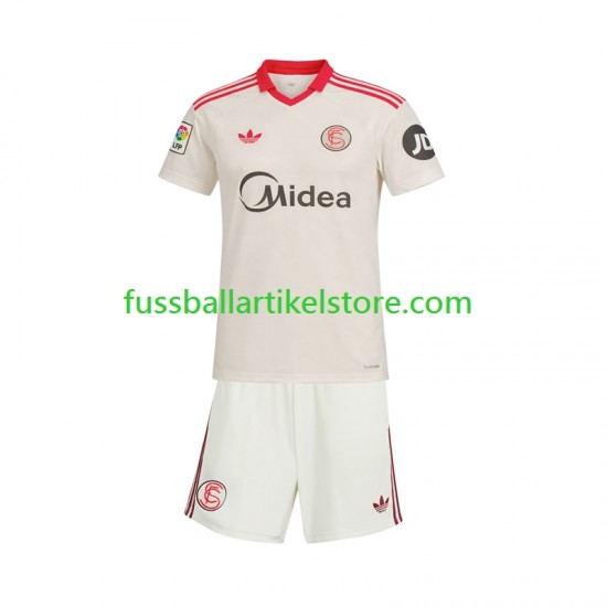 FC Sevilla Heimausrüstung Retro 2025-2026 Kinder Set(Trikot und Hose) S/S