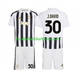 Juventus Turin Heimausrüstung Jonathan David 30 2026-2027 Kinder Set(Trikot und Hose) S/S