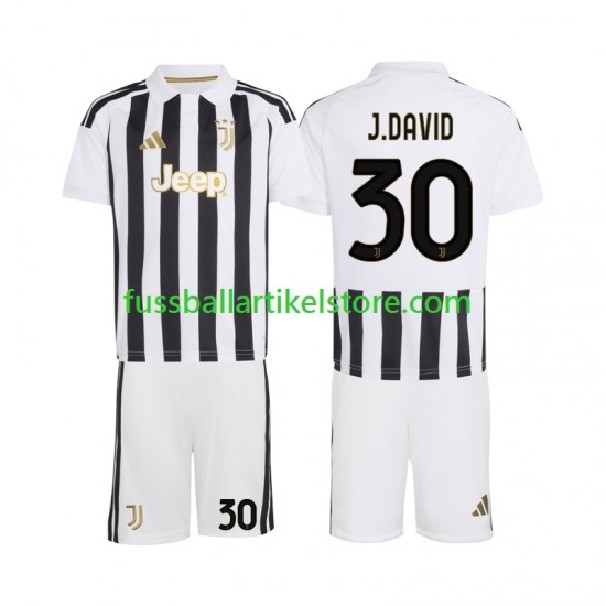 Juventus Turin Heimausrüstung Jonathan David 30 2026-2027 Kinder Set(Trikot und Hose) S/S