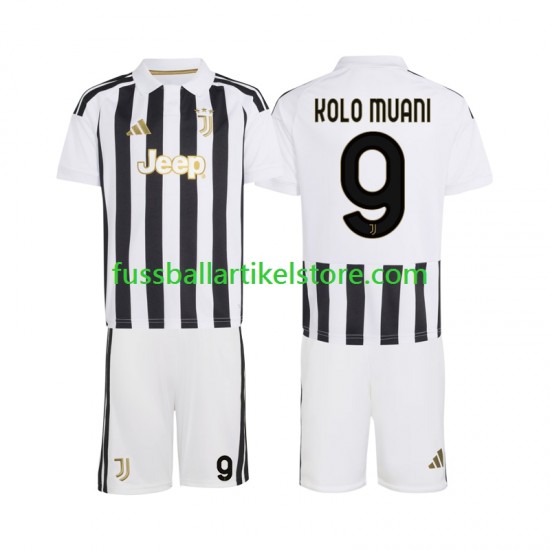 Juventus Turin Heimausrüstung Randal Kolo Muani 9 2026-2027 Kinder Set(Trikot und Hose) S/S
