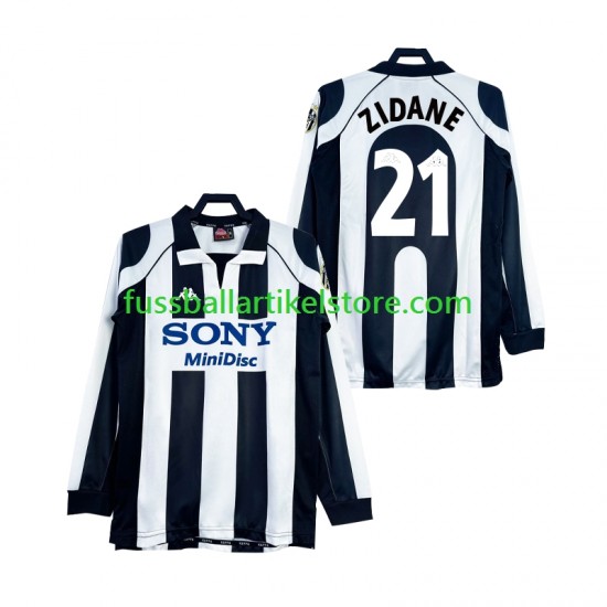 Juventus Turin Heimausrüstung ZIDANE 21 Retro 1997 1998 Herren Trikot L/S