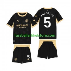 Manchester City Auswärtsausrüstung Elliot Anderson 5 2026-2027 Kinder Set(Trikot und Hose) S/S