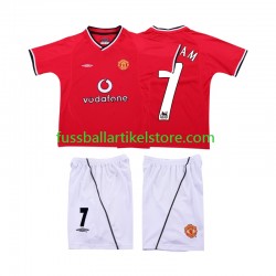 Manchester United Heimausrüstung BECKHAM 7 Retro 2000 2002 Kinder Set(Trikot und Hose) S/S