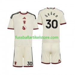 Manchester United Ausweichausrüstung Benjamin Sesko 30 2026-2027 Kinder Set(Trikot und Hose) S/S