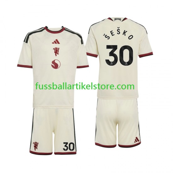 Manchester United Ausweichausrüstung Benjamin Sesko 30 2026-2027 Kinder Set(Trikot und Hose) S/S