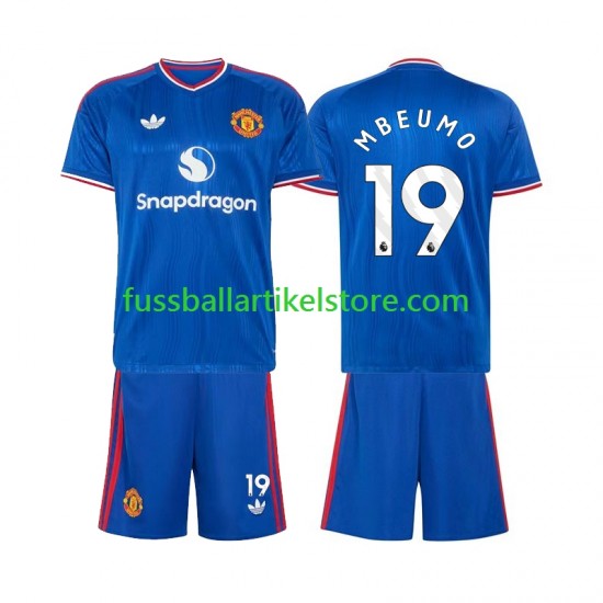 Manchester United Auswärtsausrüstung Bryan Mbeumo 19 2026-2027 Kinder Set(Trikot und Hose) S/S