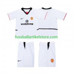 Manchester United Auswärtsausrüstung Football Shirt 2002 2003 Kinder Set(Trikot und Hose) S/S