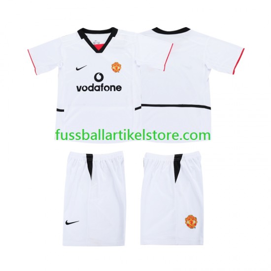 Manchester United Auswärtsausrüstung Football Shirt 2002 2003 Kinder Set(Trikot und Hose) S/S