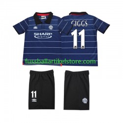 Manchester United Auswärtsausrüstung GIGGS 11 Retro 1999 2000 Kinder Set(Trikot und Hose) S/S