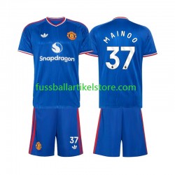 Manchester United Auswärtsausrüstung Kobbie Mainoo 37 2026-2027 Kinder Set(Trikot und Hose) S/S