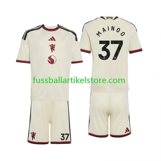 Manchester United Ausweichausrüstung Kobbie Mainoo 37 2026-2027 Kinder Set(Trikot und Hose) S/S