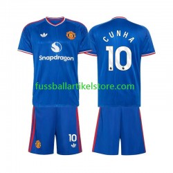 Manchester United Auswärtsausrüstung Matheus Cunha 10 2026-2027 Kinder Set(Trikot und Hose) S/S
