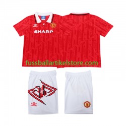 Manchester United Heimausrüstung Retro 1993 1994 Kinder Set(Trikot und Hose) S/S